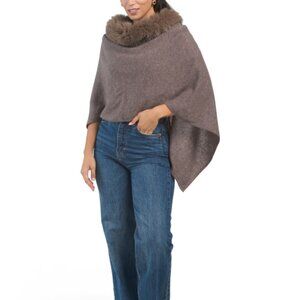 NEW ALASHAN Cashmere Windchill Topper With Faux Fur Trim portobello 763tn